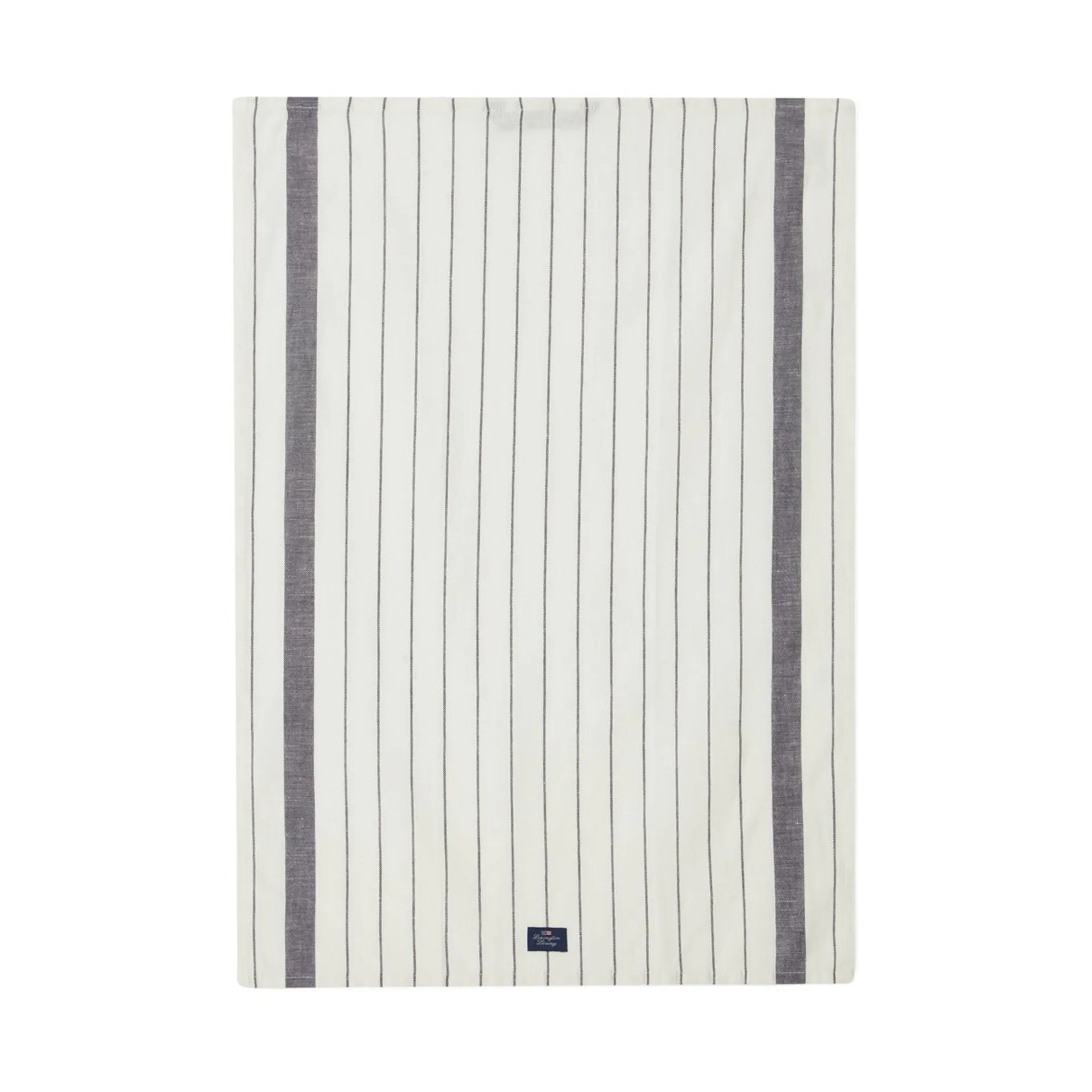 Striped Cotton Linen theedoek 50x70 cm, White Lexington