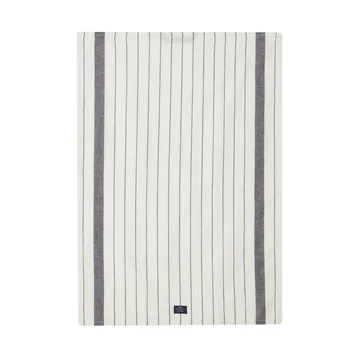 Striped Cotton Linen theedoek 50x70 cm - White - Lexington