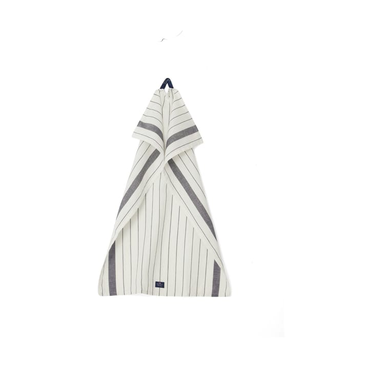 Striped Cotton Linen theedoek 50x70 cm, White Lexington