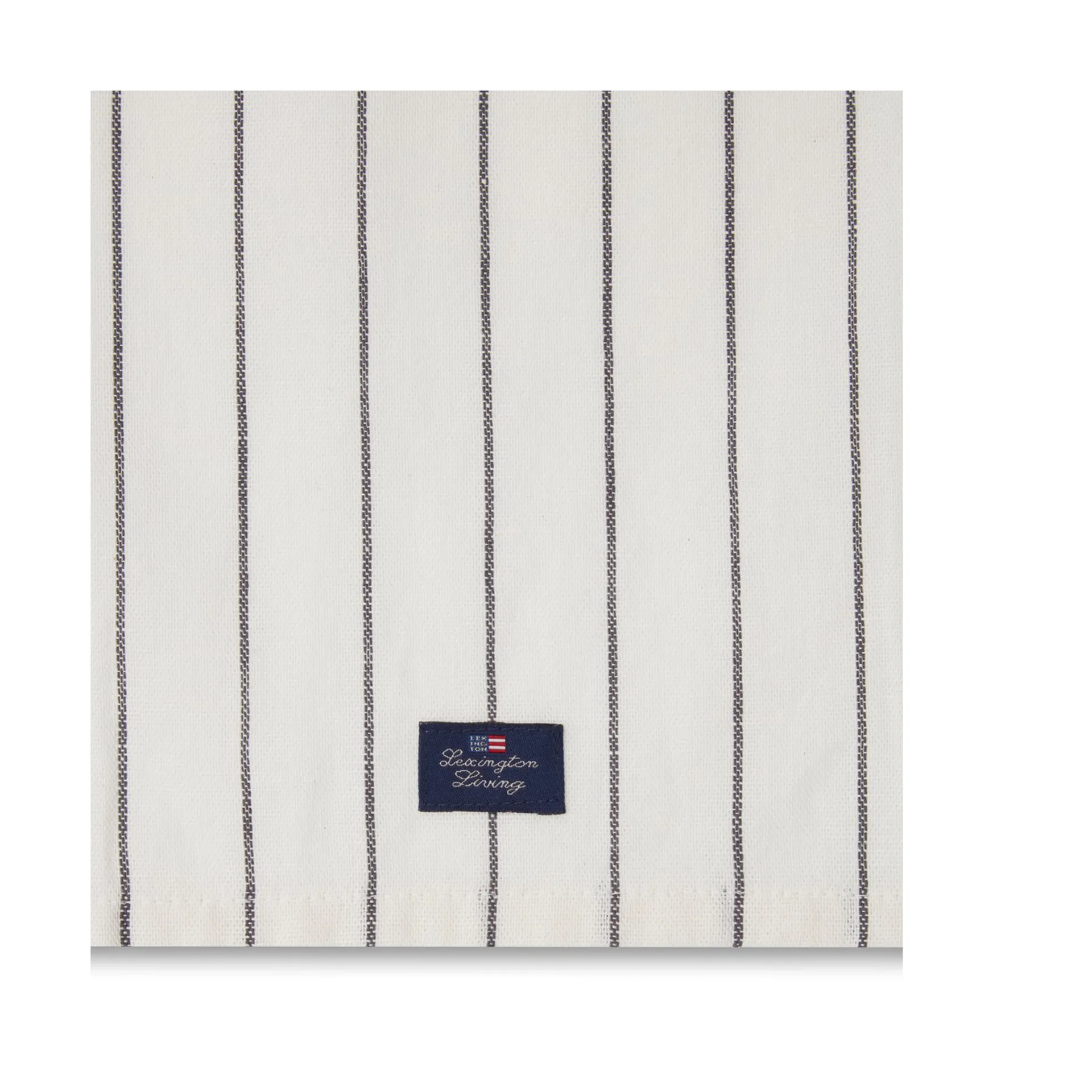 Striped Cotton Linen theedoek 50x70 cm, White Lexington