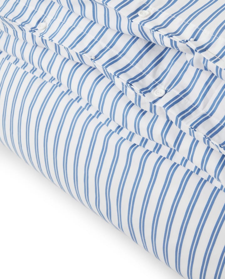 Striped Cotton Poplin dekbedovertrek 150x210 cm, Blauw Lexington