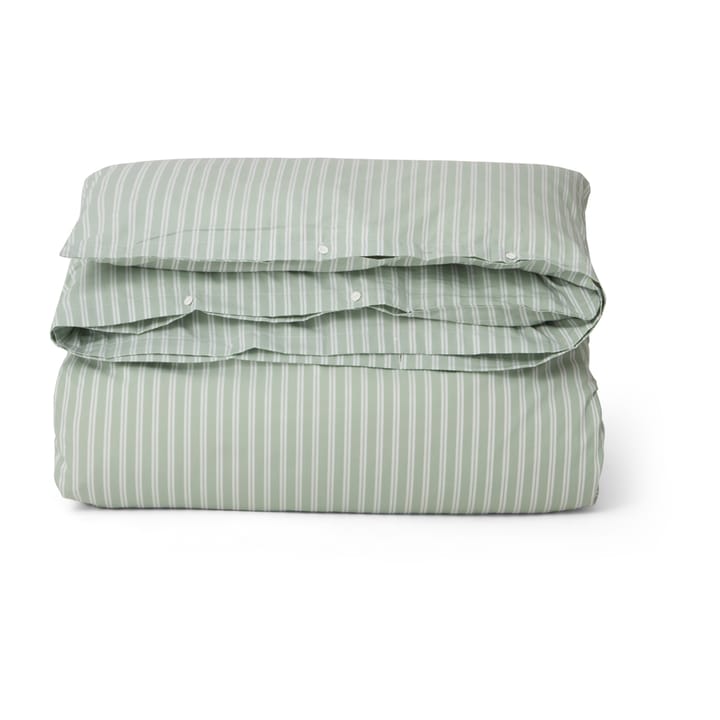 Striped Cotton Poplin dekbedovertrek 150x210 cm - Groen - Lexington