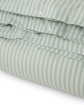 Striped Cotton Poplin dekbedovertrek 150x210 cm - Groen - Lexington