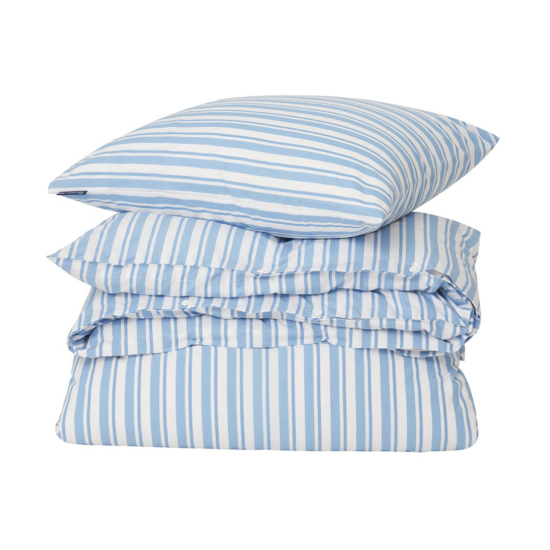 Lexington Striped Cotton Poplin dekbedovertrekset White-Blue, 2 kussensloop