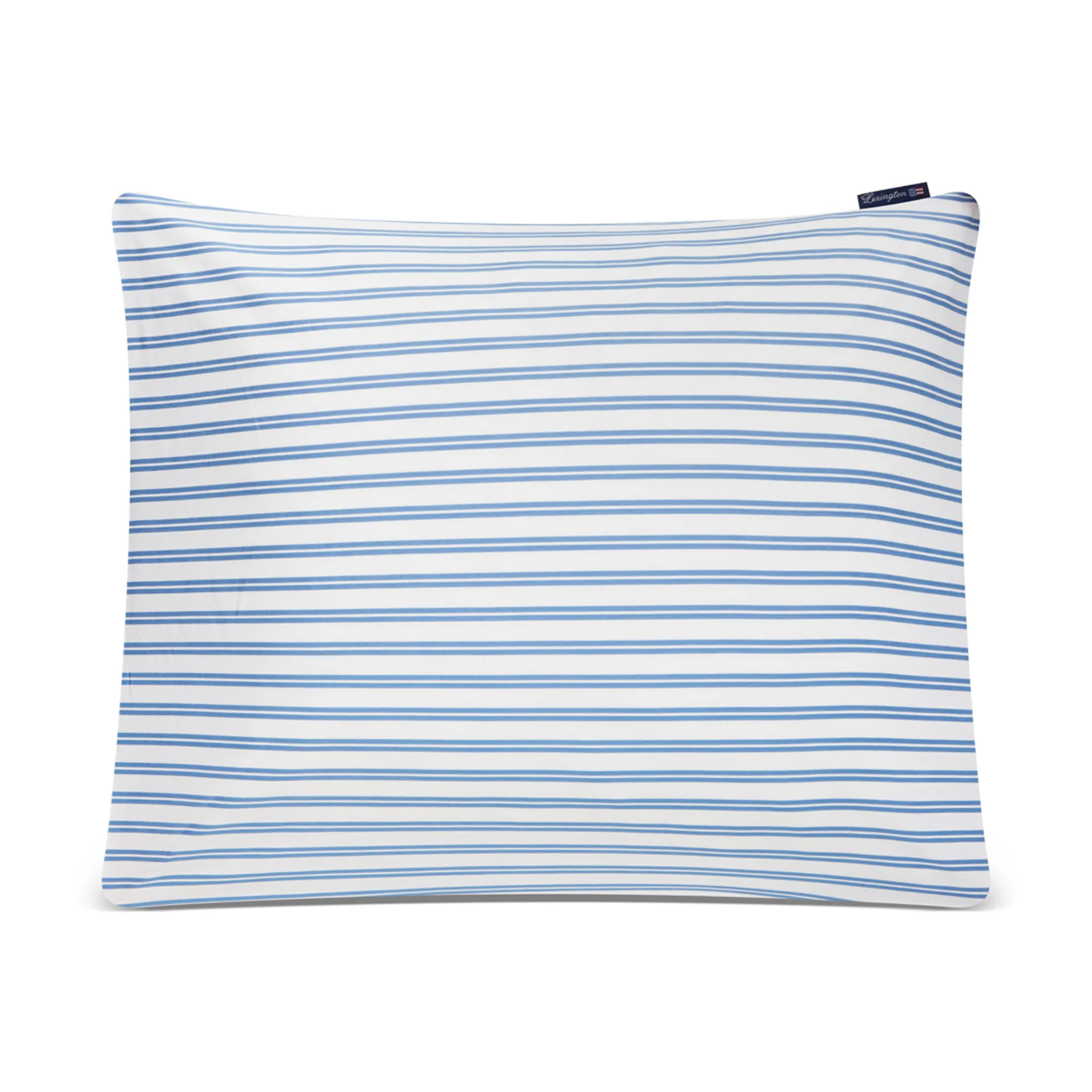 Striped Cotton Poplin kussensloop 50x60 cm, Blauw Lexington