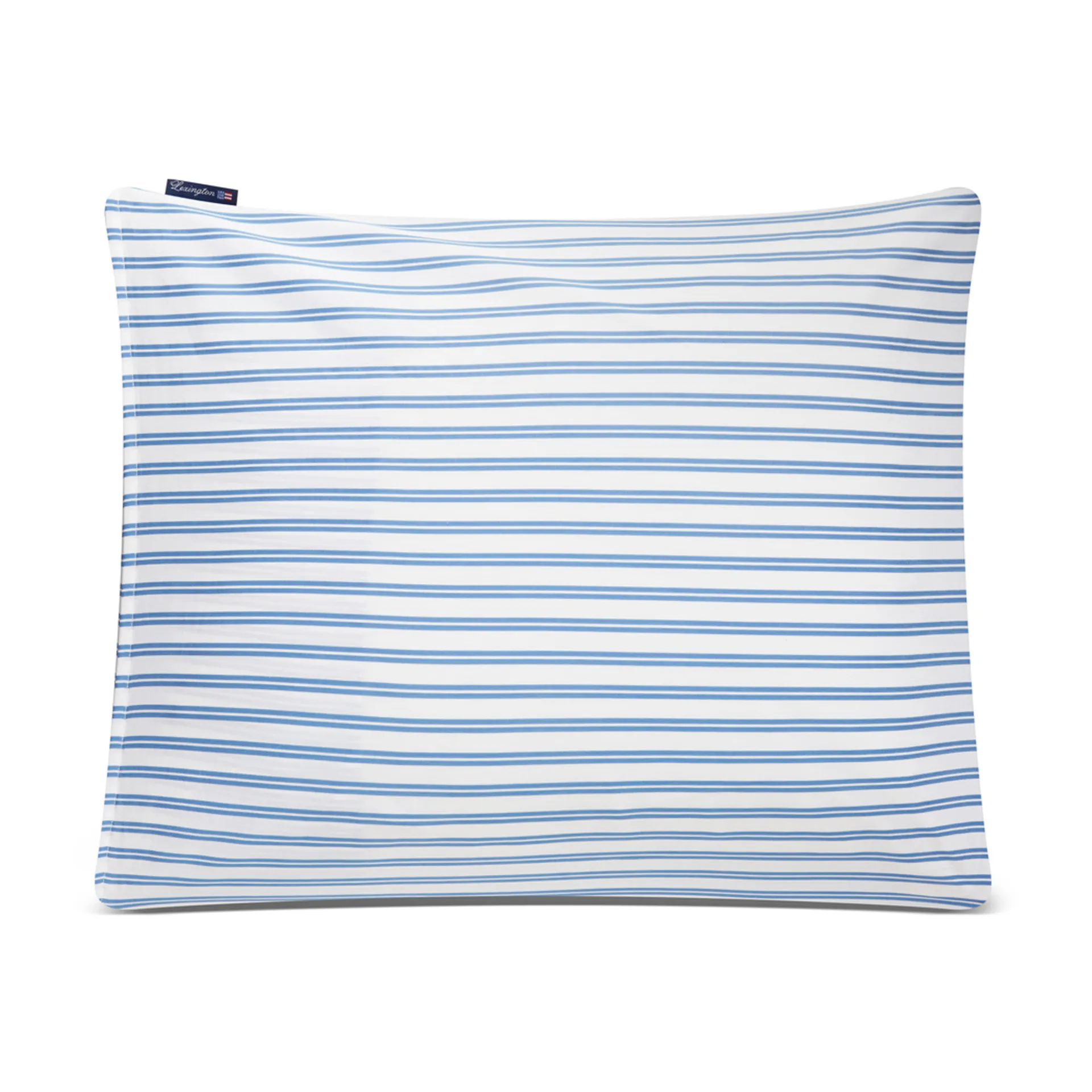Striped Cotton Poplin kussensloop 50x60 cm, Blauw Lexington