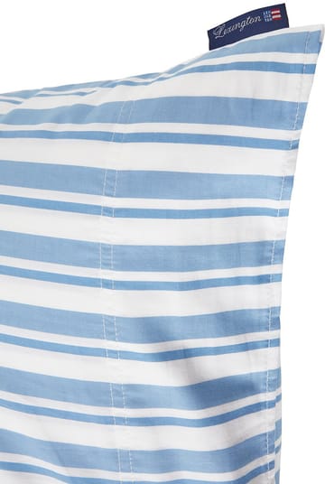 Striped Cotton Poplin kussensloop 50x60 cm - White-Blue - Lexington