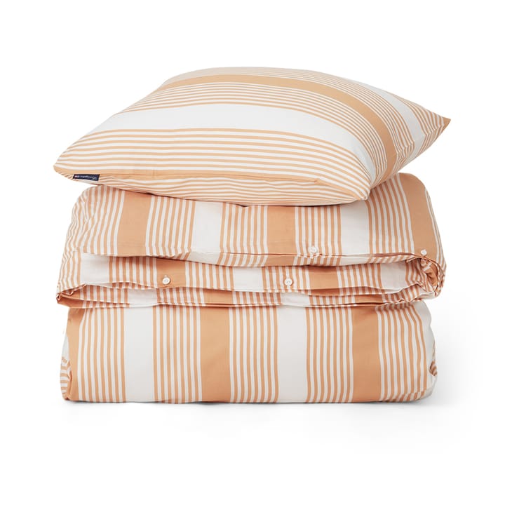 Striped Cotton Sateen dekbedovertrekset 150x210 cm - Beige-wit - Lexington