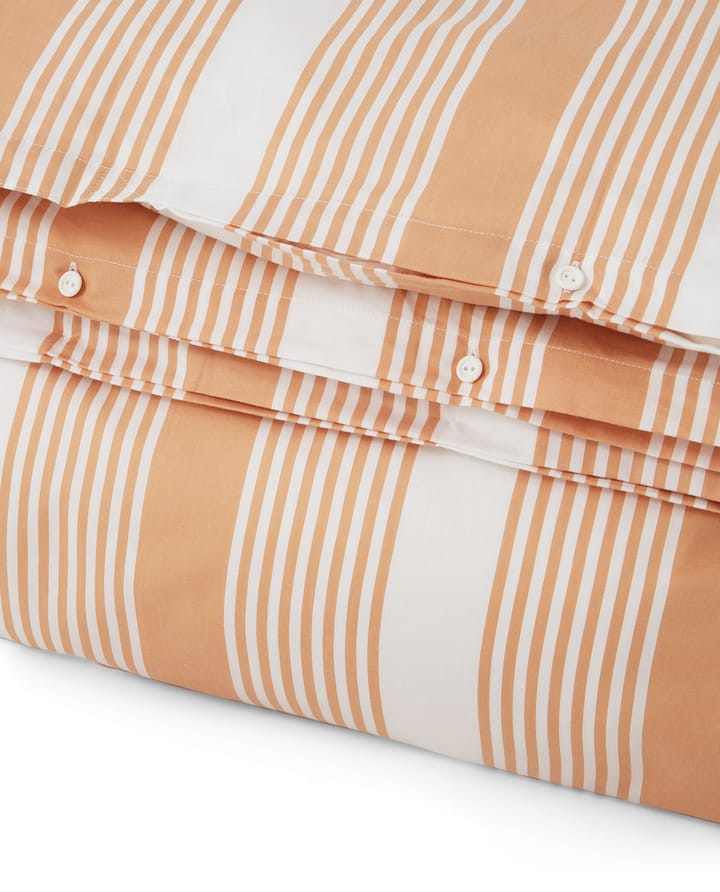 Striped Cotton Sateen dekbedovertrekset 150x210 cm - Beige-wit - Lexington