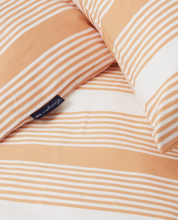 Striped Cotton Sateen dekbedovertrekset 150x210 cm - Beige-wit - Lexington
