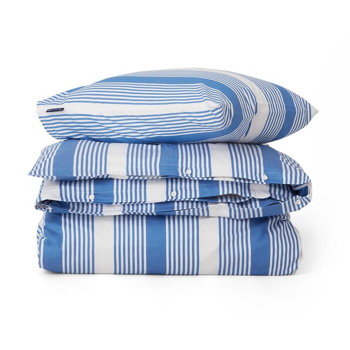 Striped Cotton Sateen dekbedovertrekset 150x210 cm - Blauw-wit - Lexington