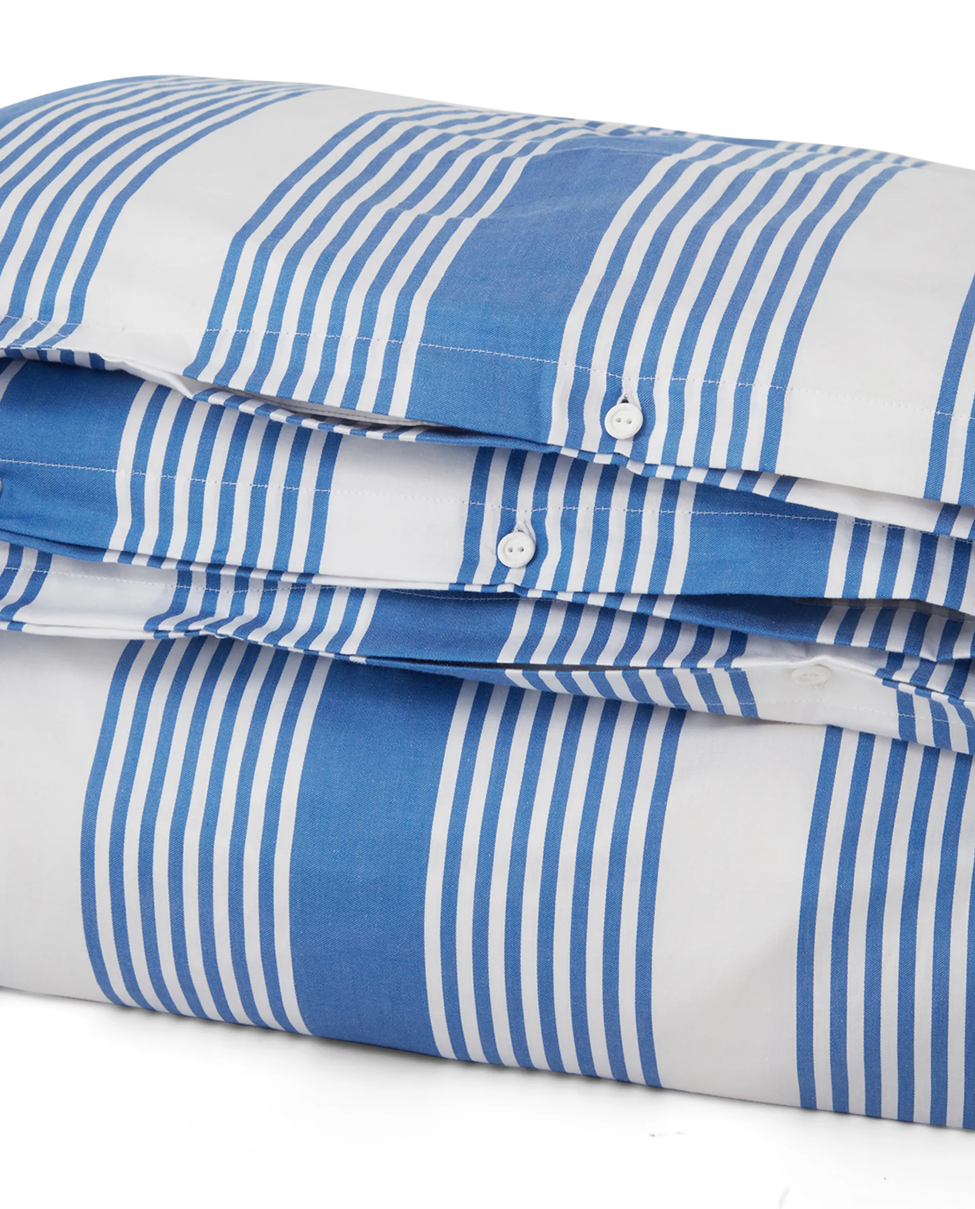 Striped Cotton Sateen dekbedovertrekset 150x210 cm, Blauw-wit Lexington