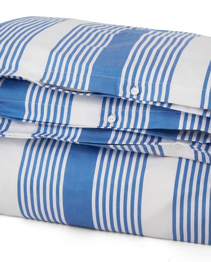 Striped Cotton Sateen dekbedovertrekset 150x210 cm - Blauw-wit - Lexington