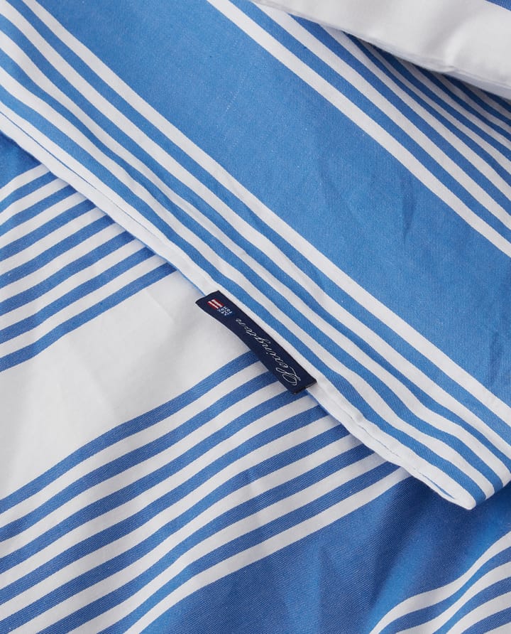 Striped Cotton Sateen dekbedovertrekset 150x210 cm - Blauw-wit - Lexington