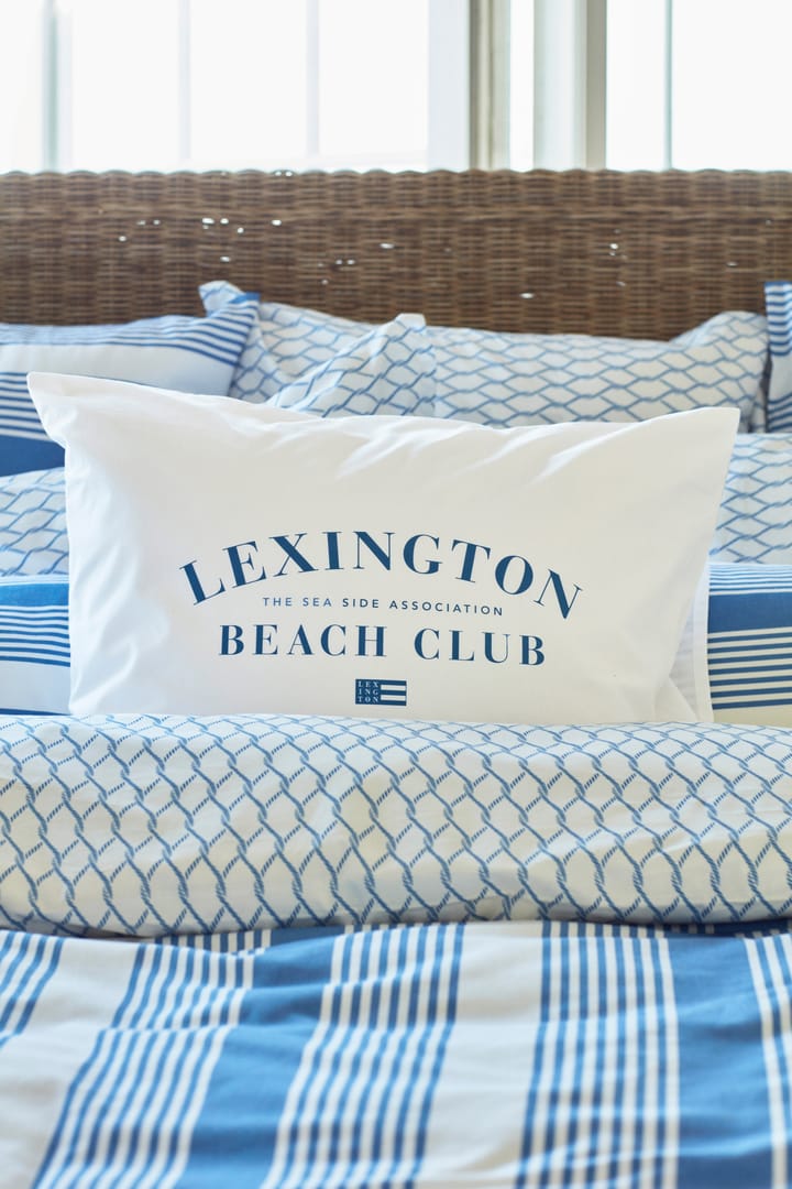 Striped Cotton Sateen dekbedovertrekset 150x210 cm - Blauw-wit - Lexington