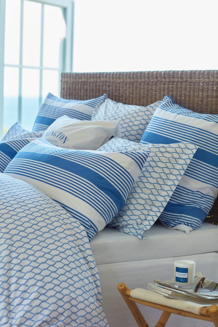 Striped Cotton Sateen dekbedovertrekset 150x210 cm - Blauw-wit - Lexington
