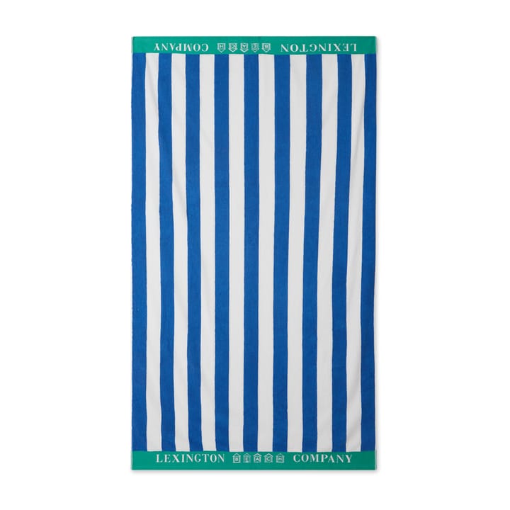 Striped Cotton Terry strandhanddoek 100x180 cm - Blauw-wit-groen - Lexington