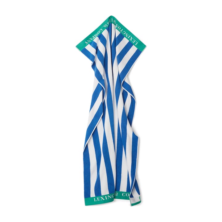 Striped Cotton Terry strandhanddoek 100x180 cm - Blauw-wit-groen - Lexington