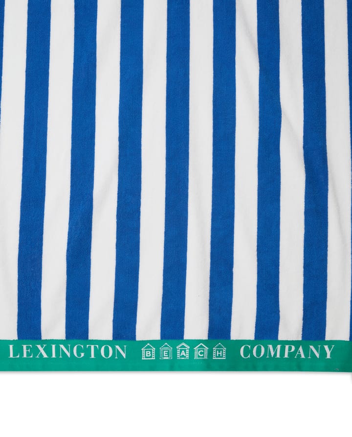 Striped Cotton Terry strandhanddoek 100x180 cm - Blauw-wit-groen - Lexington