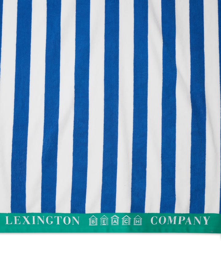 Striped Cotton Terry strandhanddoek 100x180 cm - Blauw-wit-groen - Lexington