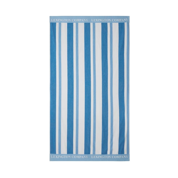 Striped Cotton Terry strandhanddoek 100x180 cm - Blue - Lexington