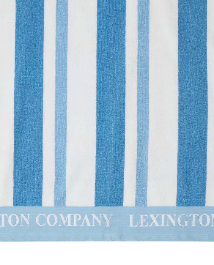 Striped Cotton Terry strandhanddoek 100x180 cm - Blue - Lexington