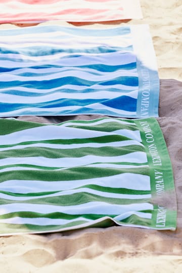 Striped Cotton Terry strandhanddoek 100x180 cm - Green - Lexington