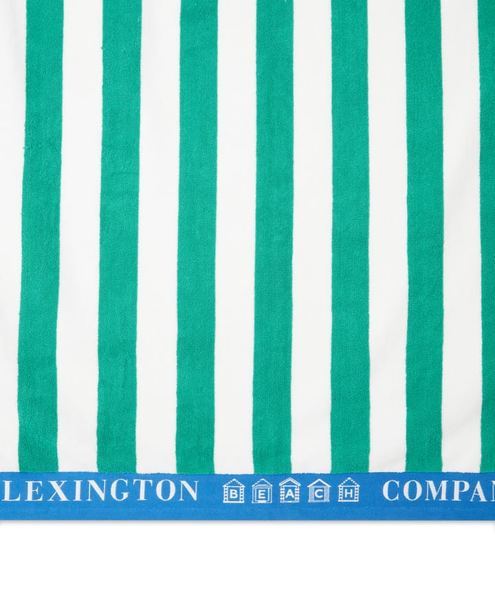 Striped Cotton Terry strandhanddoek 100x180 cm - Groen-blauw-wit - Lexington