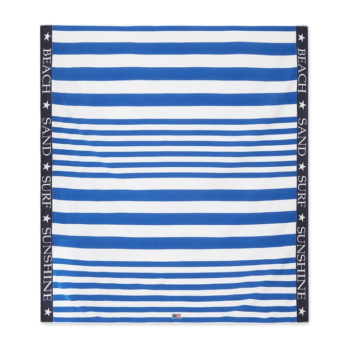 Striped Family strandhanddoek 200x180 cm - Blauw-wit - Lexington