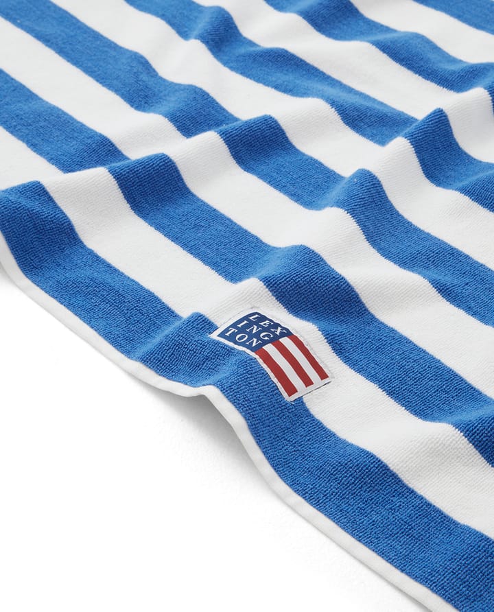 Striped Family strandhanddoek 200x180 cm - Blauw-wit - Lexington