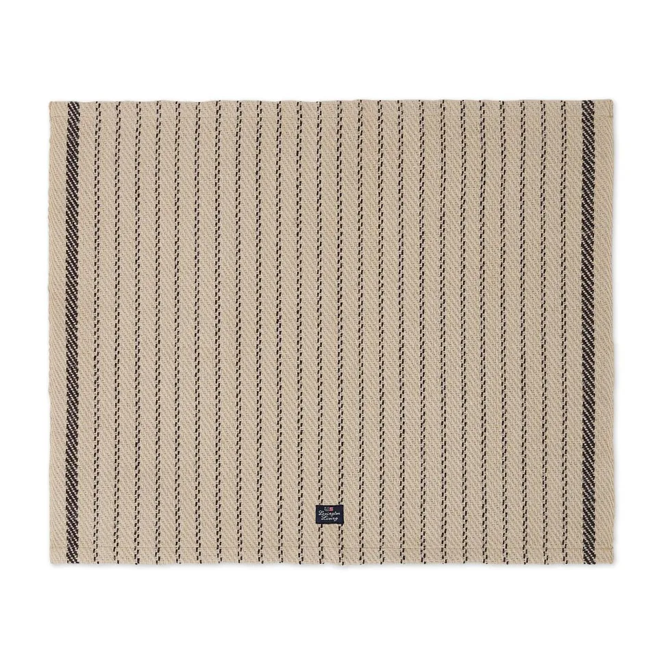 Striped Jute Cotton placemat 40x50 cm, Beige-dark gray Lexington