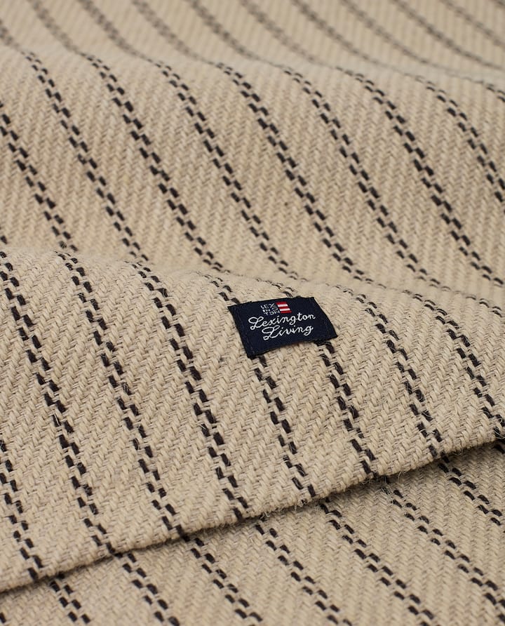 Striped Jute Cotton tafelloper 50x250 cm, Beige-dark gray Lexington