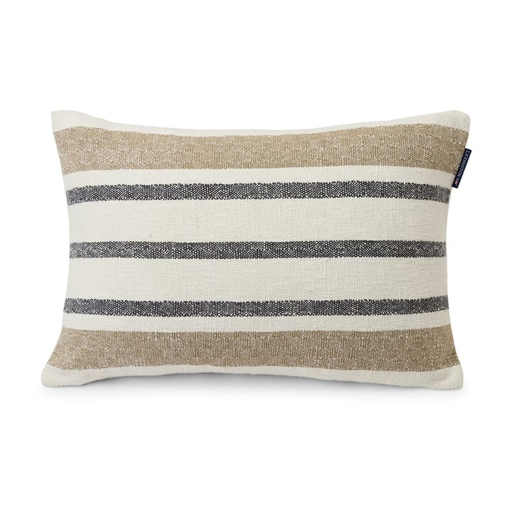 Striped katoenen kussen 40x60, Beige/Gray Lexington