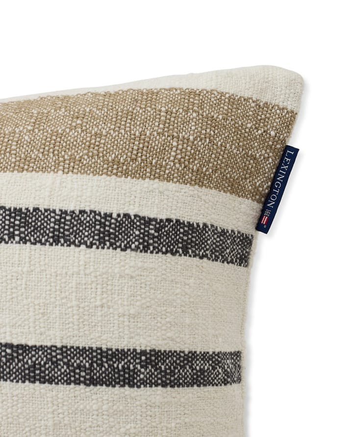 Striped katoenen kussen 40x60, Beige/Gray Lexington