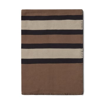 Striped Knitted Cotton plaid 130x170 cm - Brown-beige-dark gray - Lexington