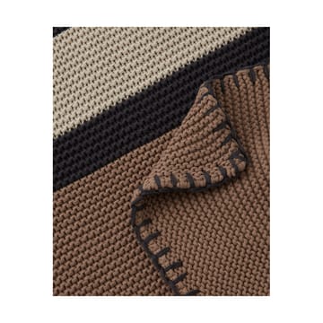 Striped Knitted Cotton plaid 130x170 cm - Brown-beige-dark gray - Lexington