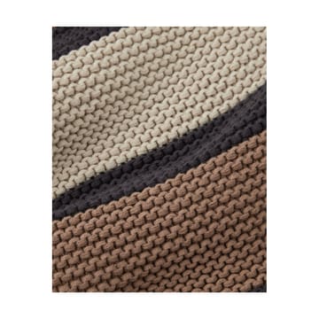 Striped Knitted Cotton plaid 130x170 cm - Brown-beige-dark gray - Lexington