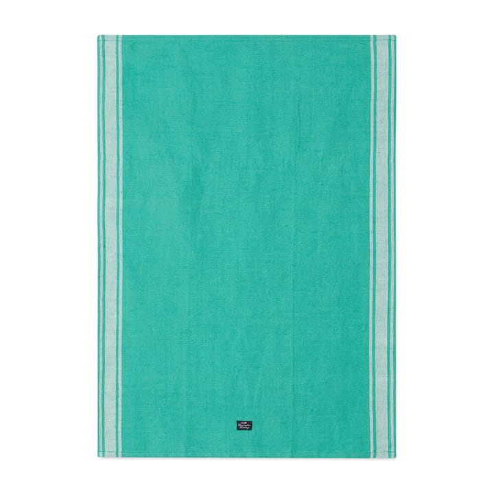 Striped Linen Cotton keukenhanddoek 50x70 cm - Groen-wit - Lexington