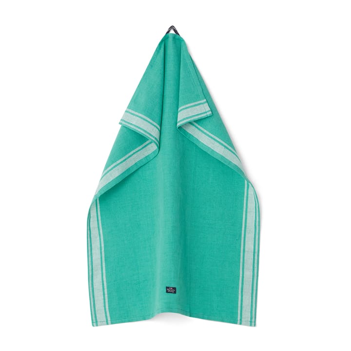 Striped Linen Cotton keukenhanddoek 50x70 cm - Groen-wit - Lexington