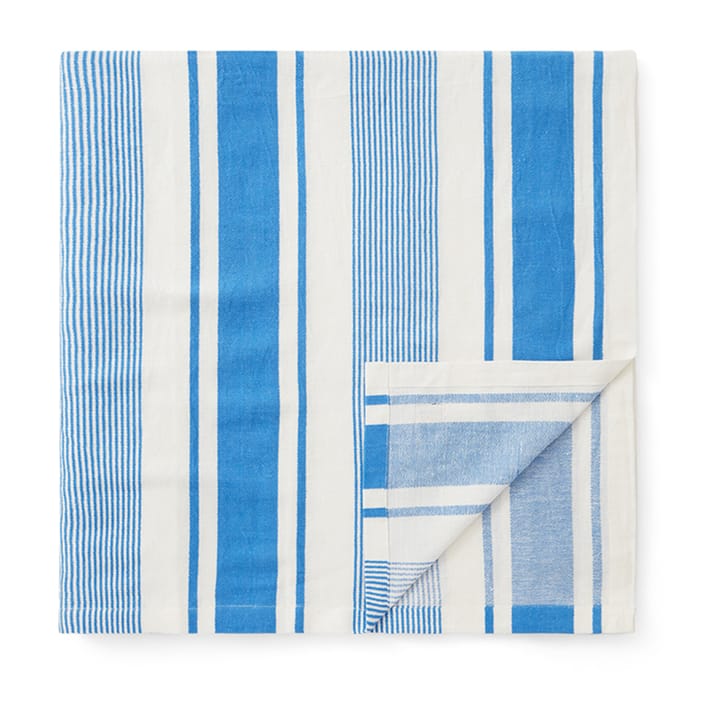Striped Linen Cotton tafelkleed 150x250 cm - Blauw-wit - Lexington