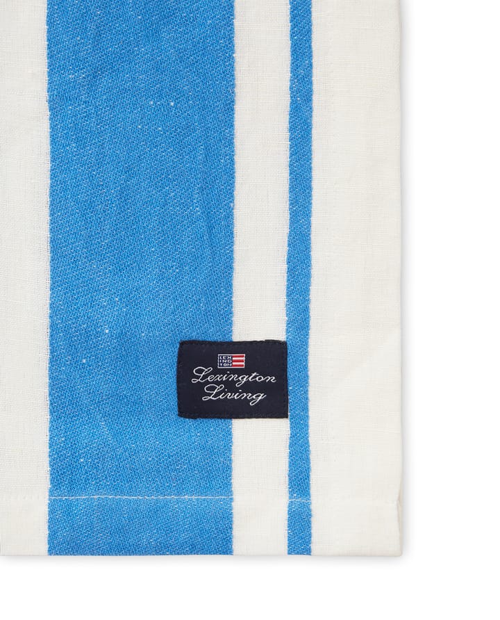Striped Linen Cotton tafelkleed 150x250 cm - Blauw-wit - Lexington
