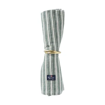 Striped linnen servetten - Green-light beige, 50x50 cm - Lexington