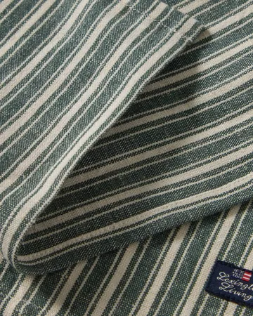 Striped linnen servetten - Green-light beige, 50x50 cm - Lexington