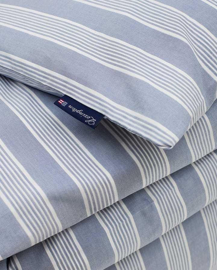 Striped Lyocell Cotton dekbedovertrek 150x210 cm, Blue-white Lexington