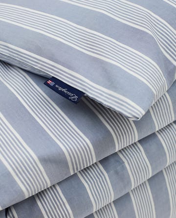 Striped Lyocell Cotton dekbedovertrek 150x210 cm - Blue-white - Lexington