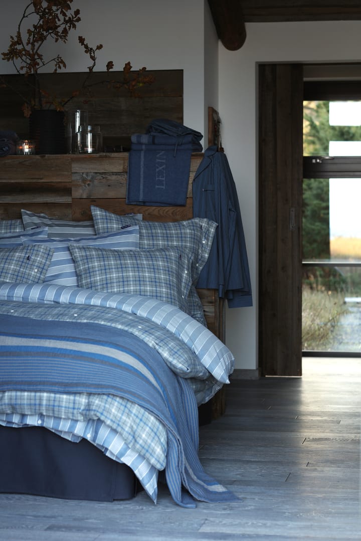 Striped Lyocell Cotton dekbedovertrek 150x210 cm, Blue-white Lexington