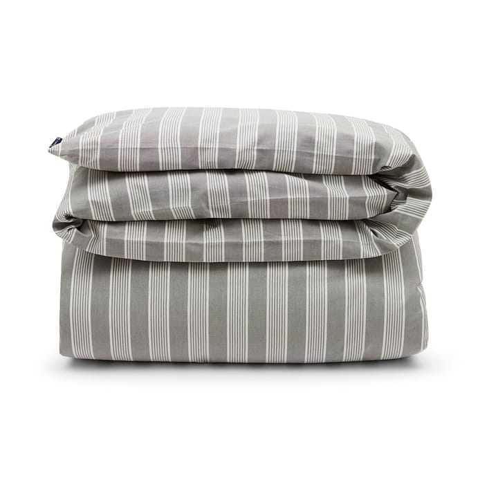 Striped Lyocell Cotton dekbedovertrek 150x210 cm - Gray-white - Lexington