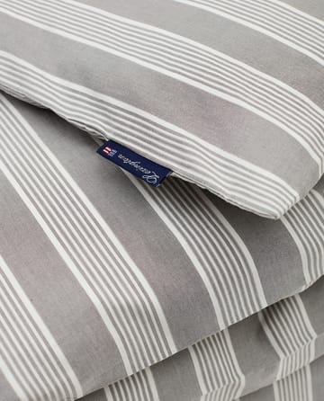 Striped Lyocell Cotton dekbedovertrek 150x210 cm - Gray-white - Lexington