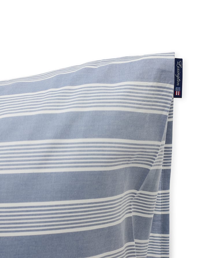 Striped Lyocell Cotton kussensloop 50x60 cm, Blue-white Lexington