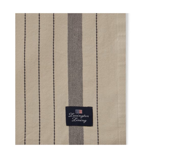 Striped Organic Cotton tafelkleed 150x250 cm - Beige-dark gray - Lexington